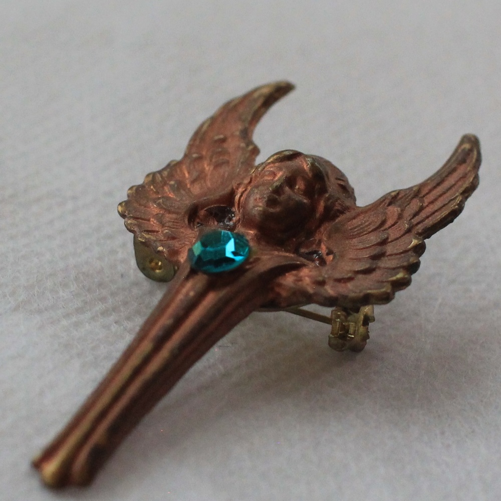 Brass Colored Angel Brooch
